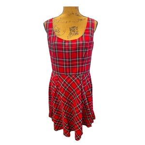 NWT Tripp NYC Daang Goodman  Red Plaid Suspender Dress sz-2X